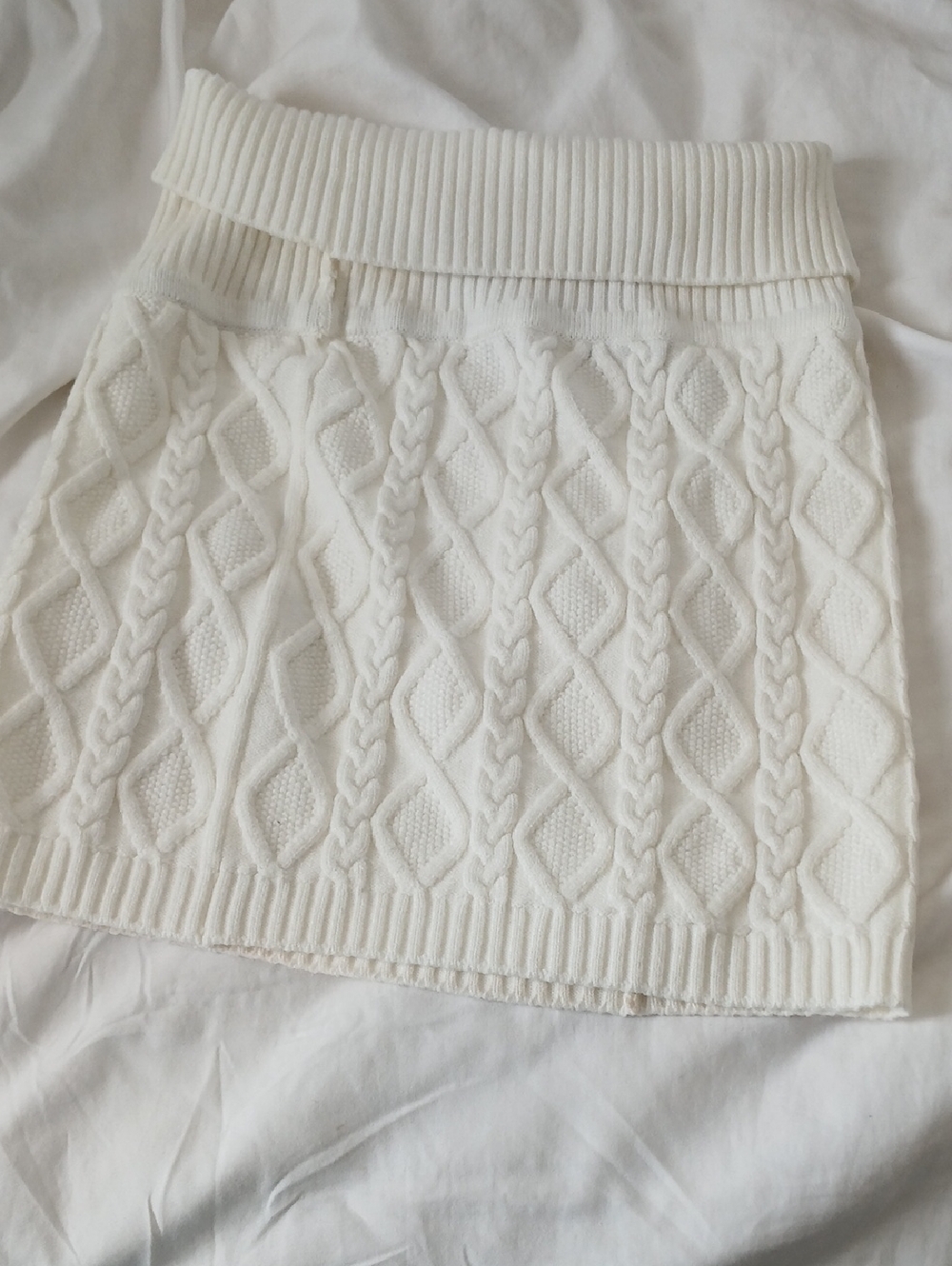 Cable Knit Mini Skirt - White SKIMS BNWT